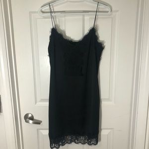 Stradivarius Little Black Lacey Slip Dress
